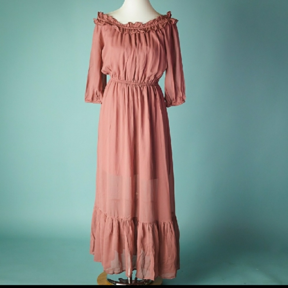 ASOS off the shoulder maxi dress